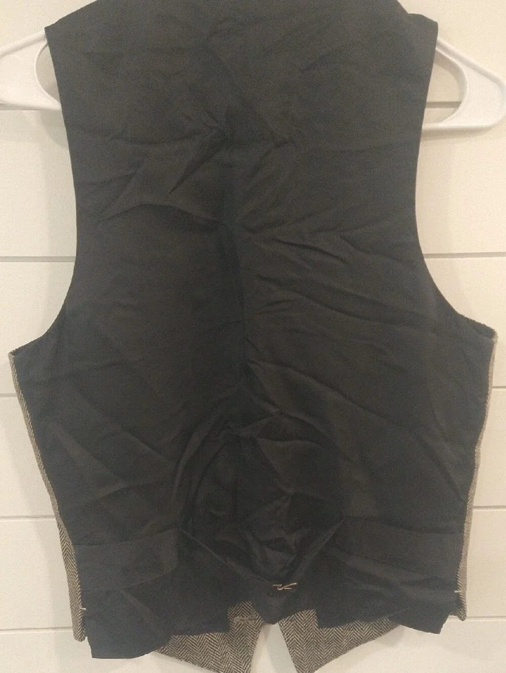 J. Crew Men's Herringbone Brown Wool Blend Vest XS